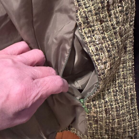 Travel comfort TravelSmith beautiful green tweed velvet trim sz 14 lined EUC - Picture 9 of 16